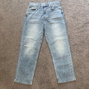 HUDSON JADE HIGH RISE STRAIGHT LOOSE FIT CROP JEANS in PARADISE WASH EUC Size 29